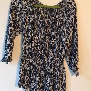 Alfani blue and white blouse